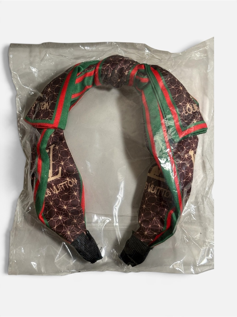 NWT Louis Vuitton Brown and Green Hairband